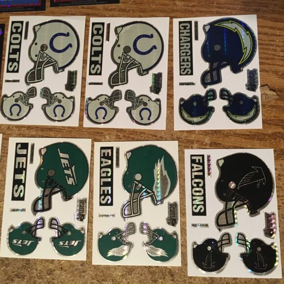 LOT OF 20 NFL HELMET PRISM STICKERS 1993 1999 NBA MLB 1996 - Picture 3 of 8